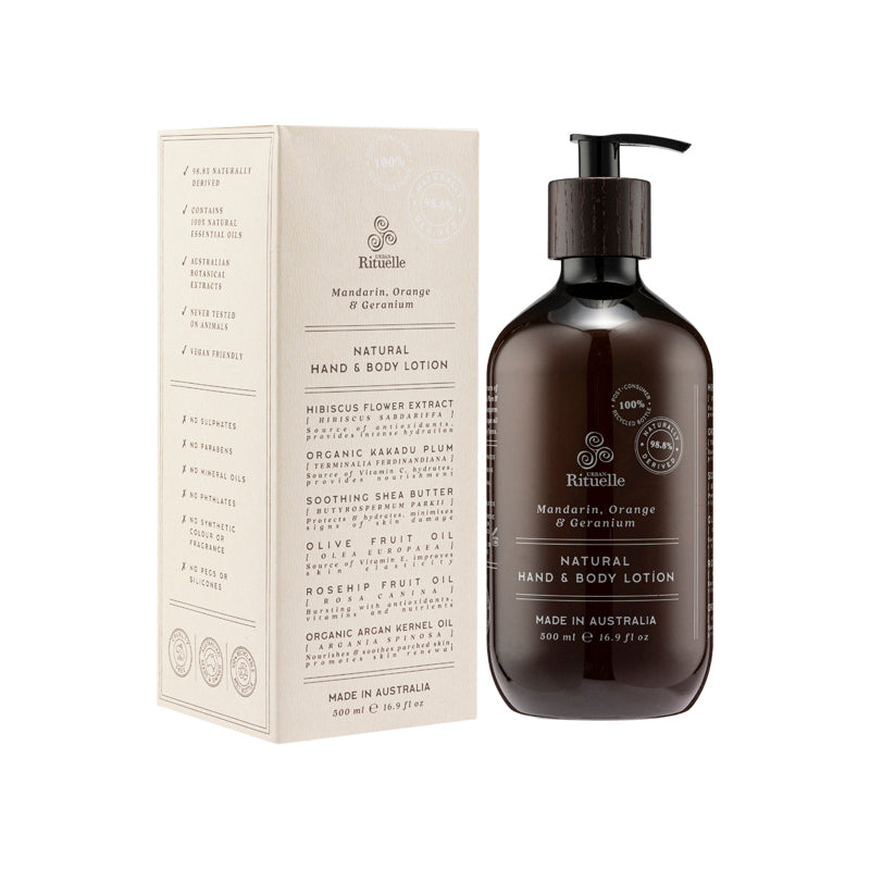 Urban Rituelle Mandarin, Orange & Geranium Natural Hand & Body Lotion 500ML