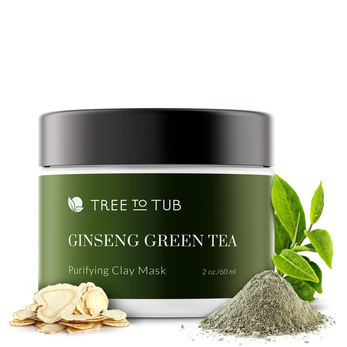 Activated Charcoal Ginseng Green Tea Mask with Clay