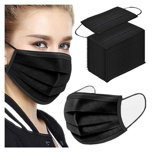 Face Mask Black Disposable- 3-Ply Box/50pc