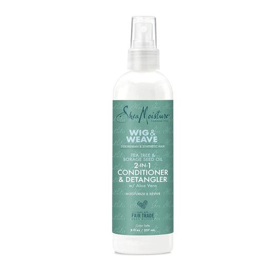 Shea Moisture 2in1 Conditioner and Detangler Leave-In Conditioner for Wig Tea Tree and Borage Seed Oil Paraben Free 8 oz