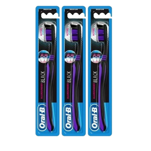 Oral B Allrounder Black Manual Medium Toothbrush