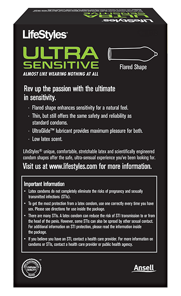 LifeStyles 21746 Ultra Sensitive, Box of 40 Condoms