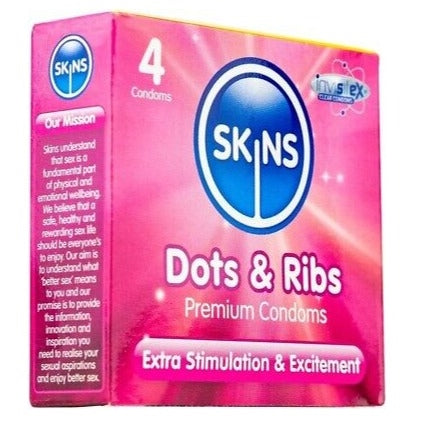 Skins Condoms Dots and Ribs 4 Pack