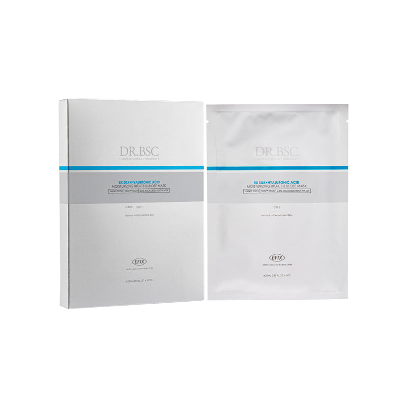 Dr.BSC 8X Silk + Hyaluronic Acid Moisturizing Bio-Cellulose Mask 5PCS