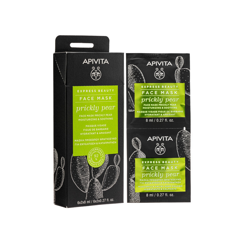 Apivita Express Beauty Face Mask Prickly Pear Moisturizing And Soothing 12PCS