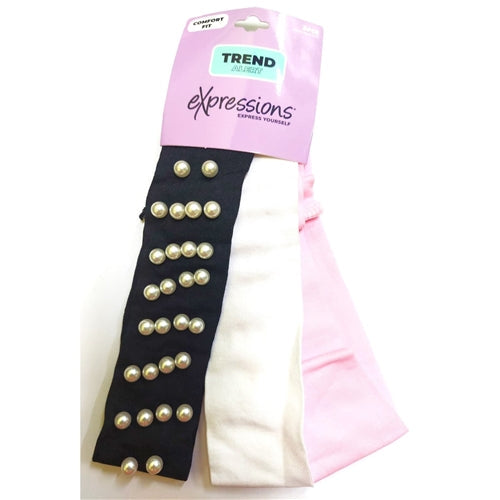Expressions 3Pc Headbands, Pearls & Solid Colors