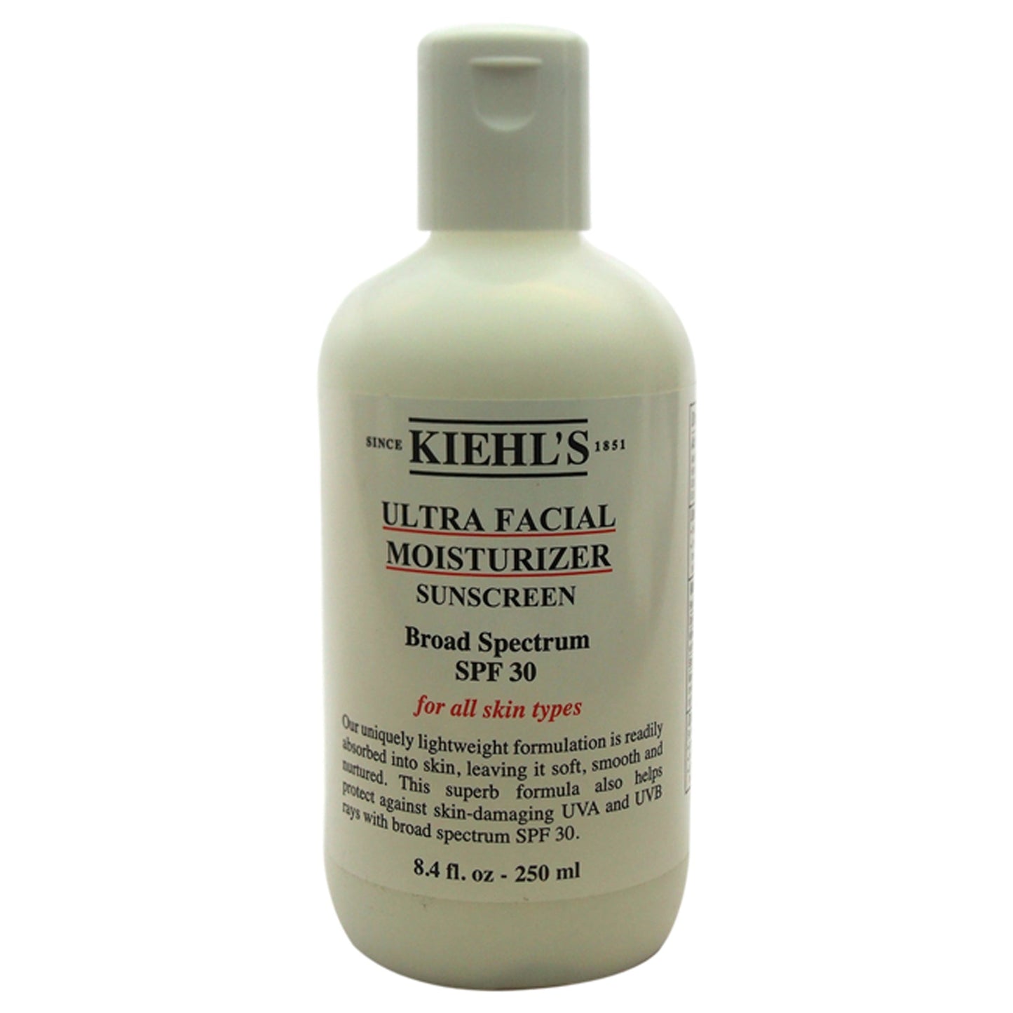 Ultra Facial Moisturizer SPF 30 For All Skin Types by Kiehls for Unisex - 8.4 oz Moisturizer