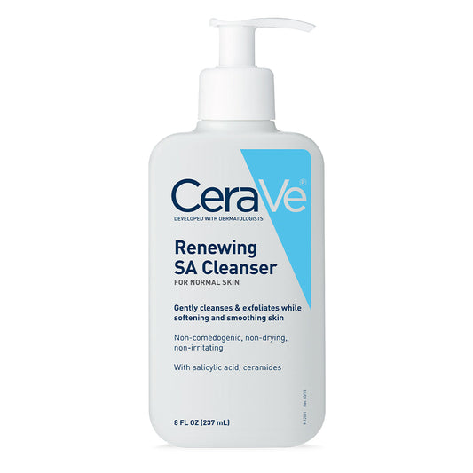 CeraVe Salicylic Acid Cleanser 8 Fl. oz/237ml – Renewing Exfoliating Face Wash with Vitamin D for Rough & Bumpy Skin - The Original CeraVe Imported from USA