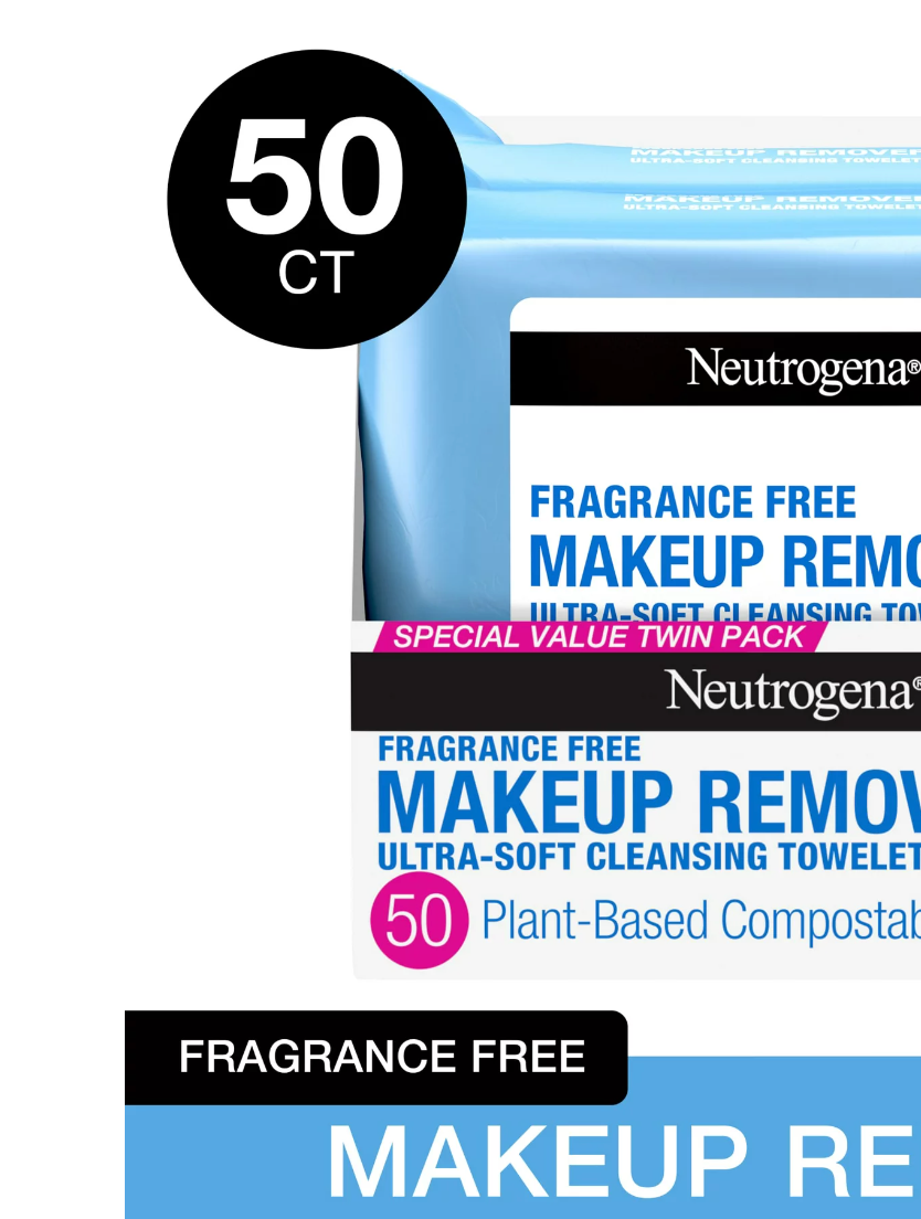 Neutrogena Makeup Remover Cleansing Towelettes and Face Wipes Value Pack (132ct)