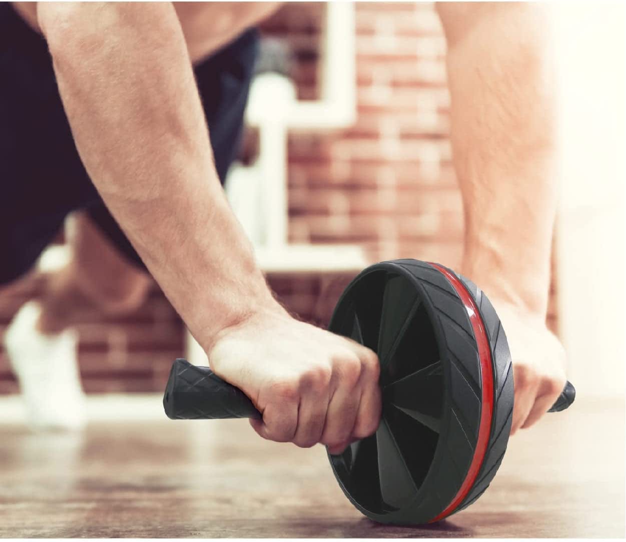 Balance 1 Detachable AB Wheel W/Knee Pad(Red)-Ab Roller Wheel, Abs Workout Equipment for Abdominal & Core Strength Training, Exercise Wheels for Home Gym Fitness, Ab Machine.