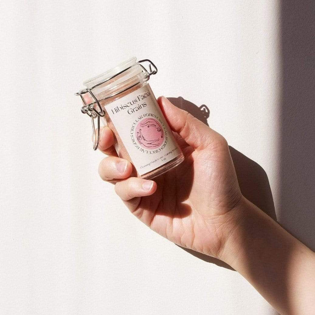Hibiscus Facial Grains - Plastic Free Face Scrub, Mask, & Cleanser, All Skin Types
