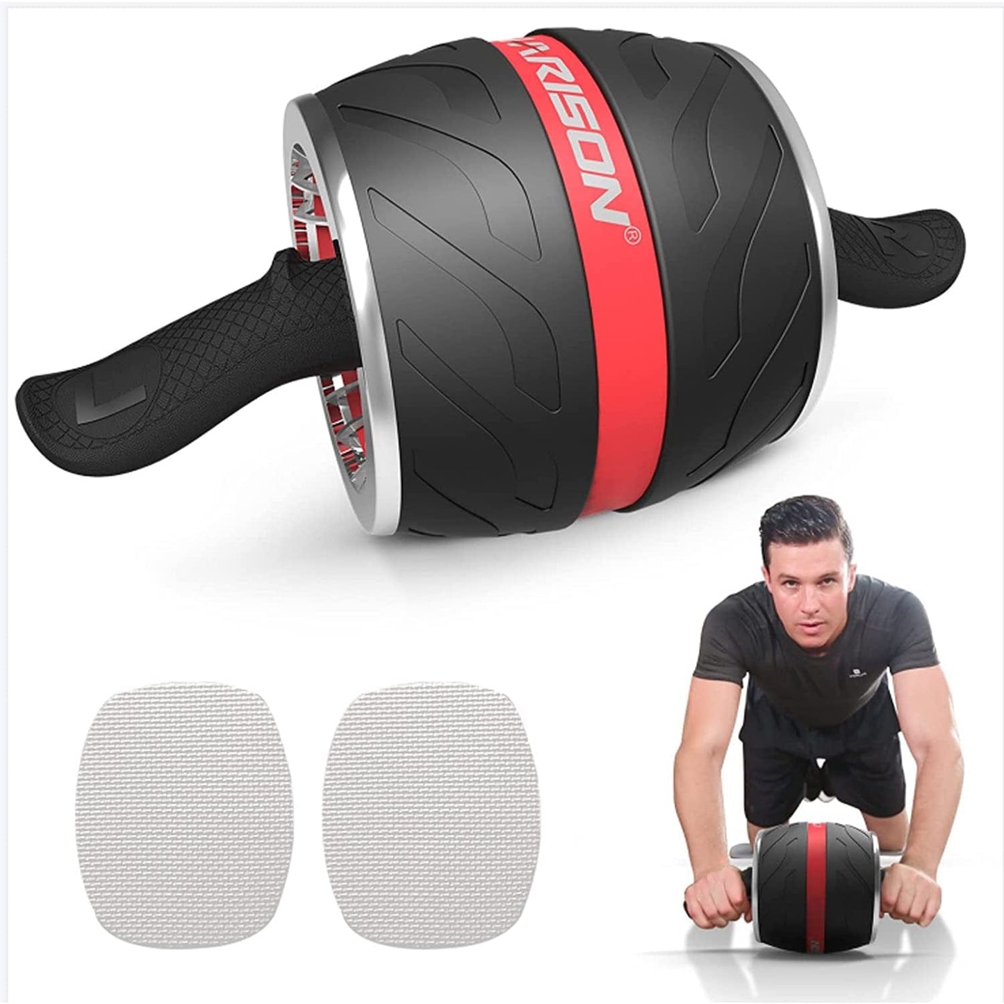 HARISON Ab Roller, Rebounding Ab Roller Wheel with Knee Pads, Ab Wheel for Core and Abdominal Workout