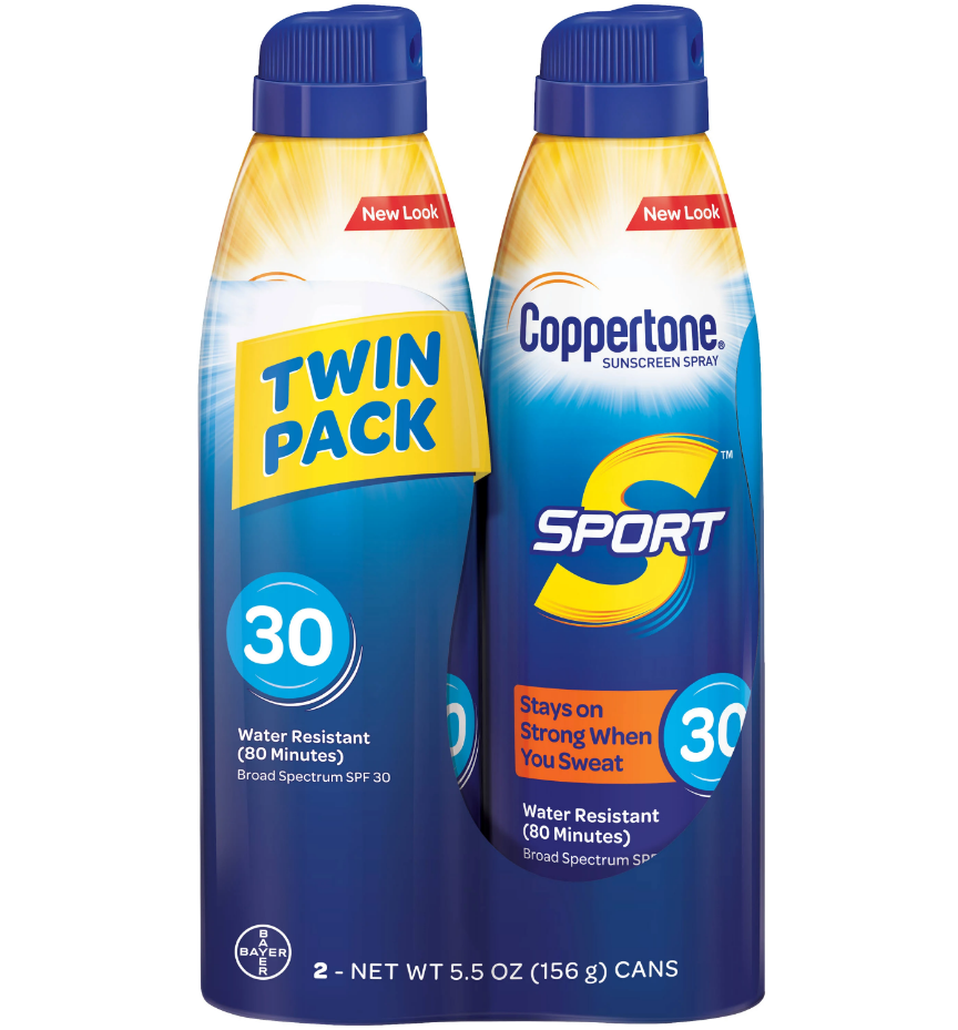Coppertone 041100572868 Sport C Spray Twin Pack SPF 30, 1 Pair