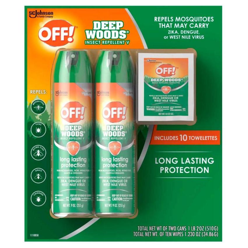 OFF! Deep Woods 2 x 9oz + 10 Deep Woods Towelettes