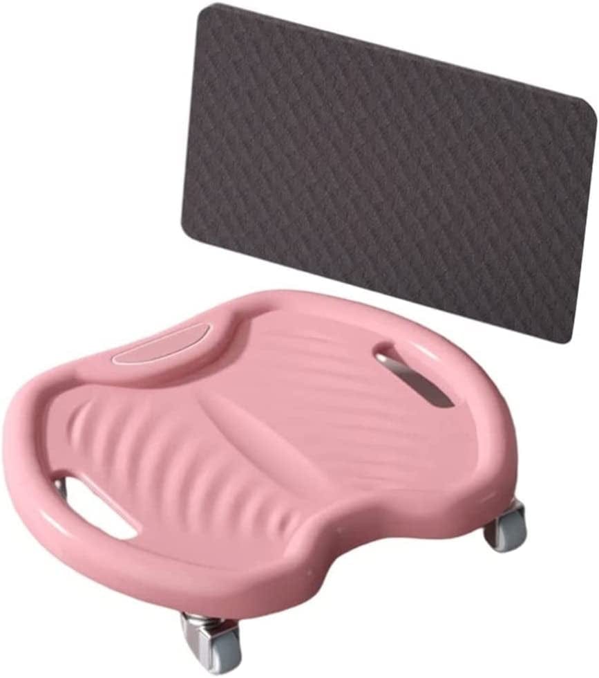 TRB Exercise Equipment Ab Roller for Home Workouts, Ab Crunch Machine Ab Wheel Roller with Knee Mat, Abdominal Plate 4-Wheel Silent Home Gym Equipment for Men and Women (Color : Black)