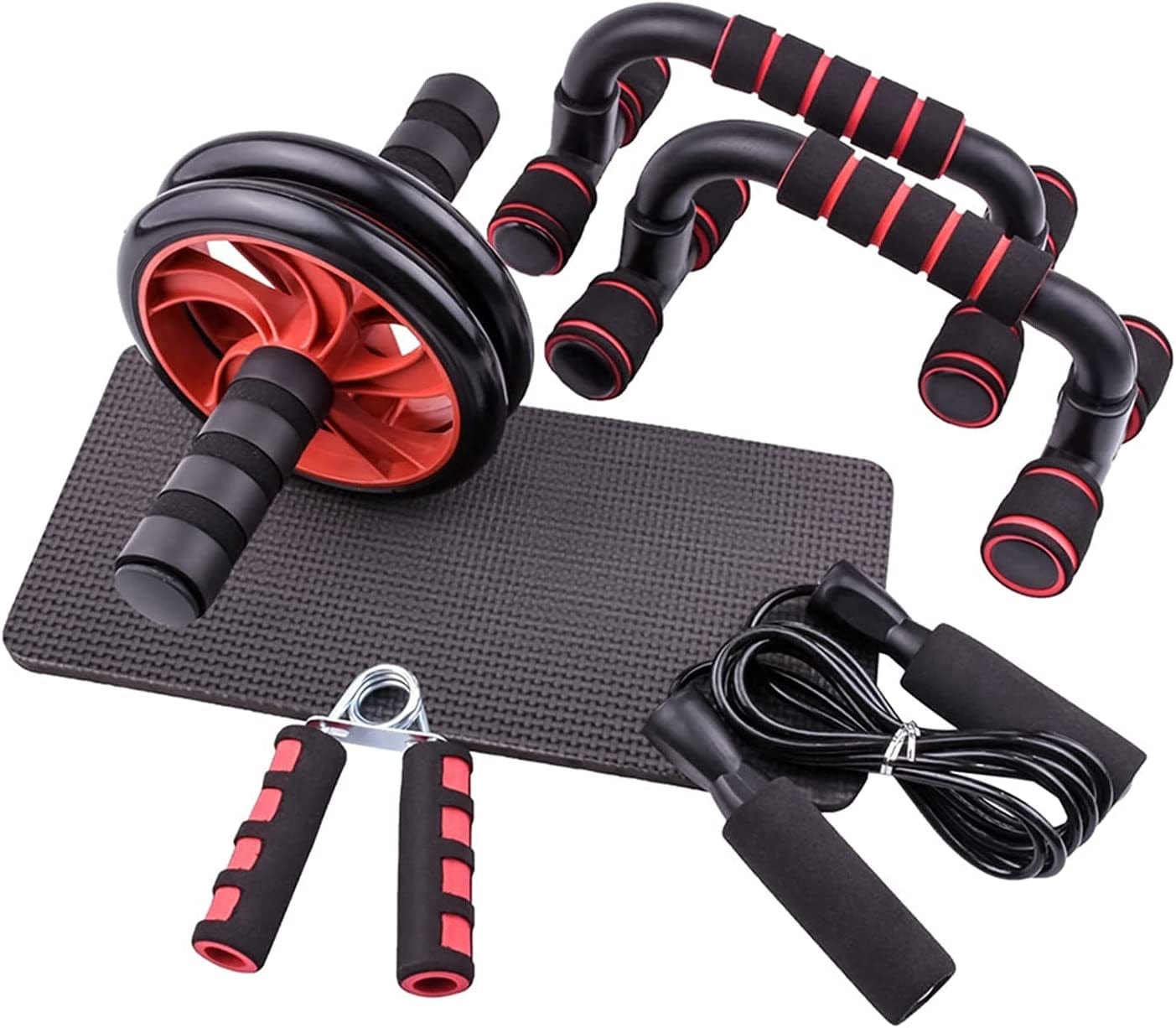 WAGLOS Jump Rope Resistance Bands Push up Stand Bar Abdominal Wheel AB Roller Grip Strength Home Gym Abdominal Muscle Training Fitness Home Gym Abdominal Training Roller (Color : Orange)